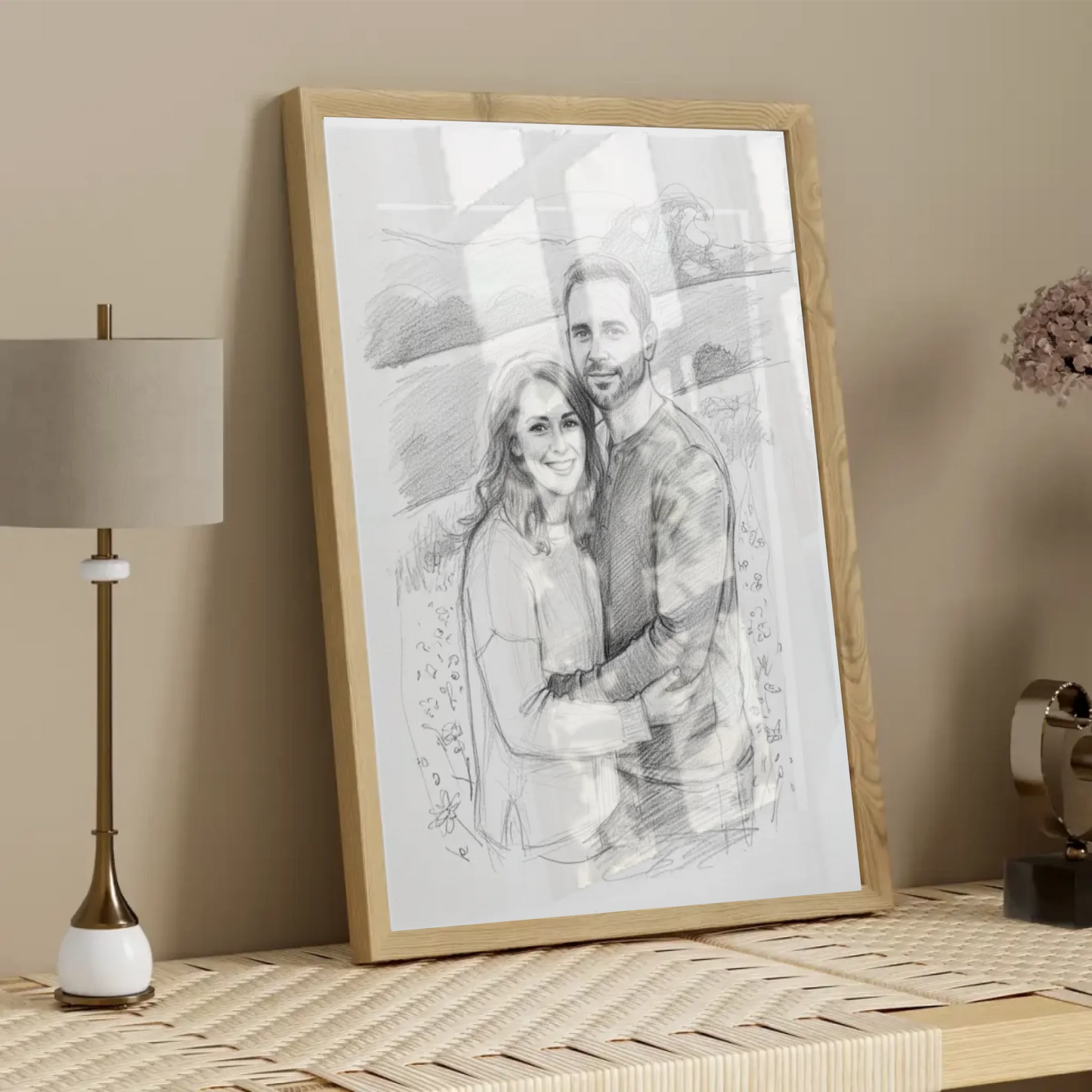 Bleistiftzeichnung Portrait - Personalisierbares Poster