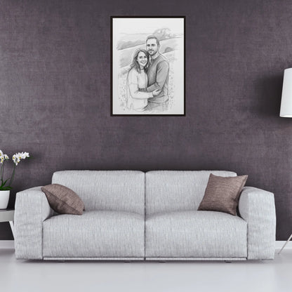 Bleistiftzeichnung Portrait - Personalisierbares Poster