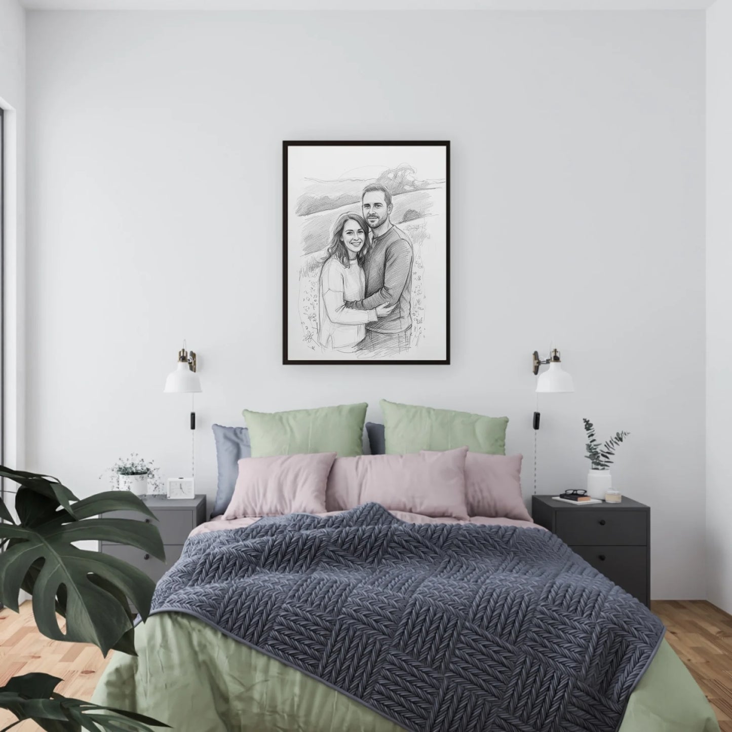 Bleistiftzeichnung Portrait - Personalisierbares Poster