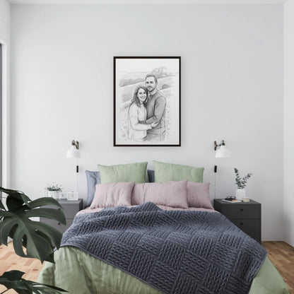 Bleistiftzeichnung Portrait - Personalisierbares Poster