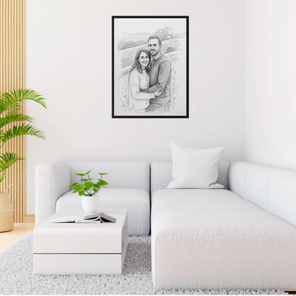 Bleistiftzeichnung Portrait - Personalisierbares Poster