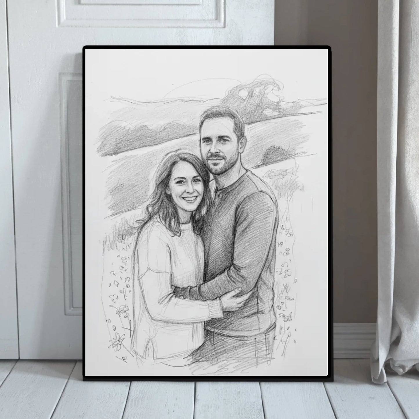 Bleistiftzeichnung Portrait - Personalisierbares Poster