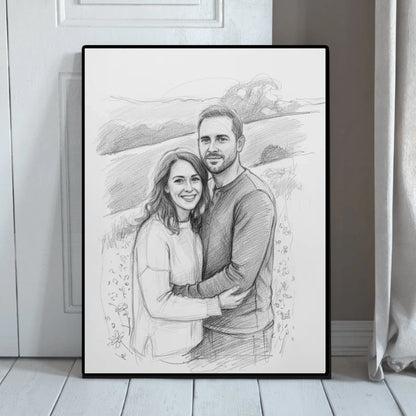 Bleistiftzeichnung Portrait - Personalisierbares Poster