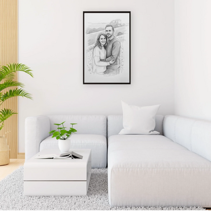 Bleistiftzeichnung Portrait - Personalisierbares Poster