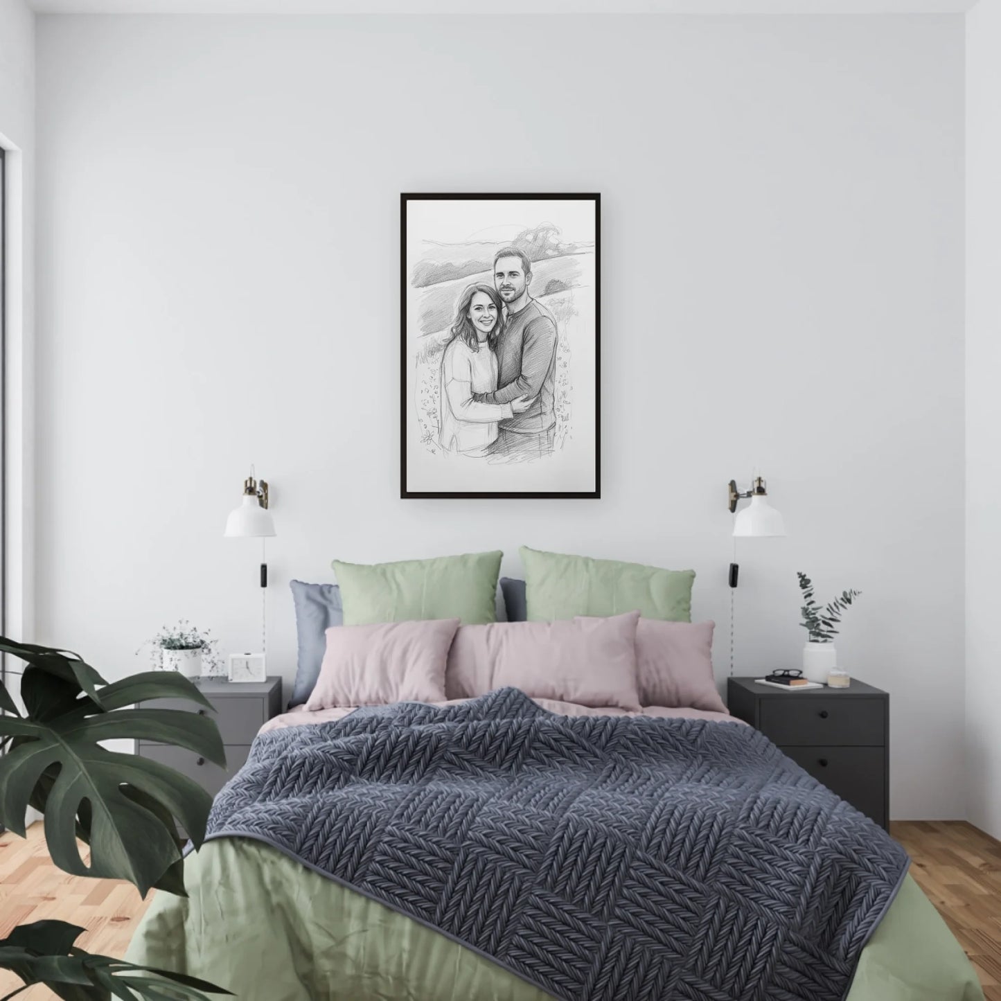 Bleistiftzeichnung Portrait - Personalisierbares Poster