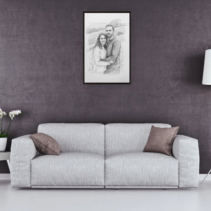 Bleistiftzeichnung Portrait - Personalisierbares Poster