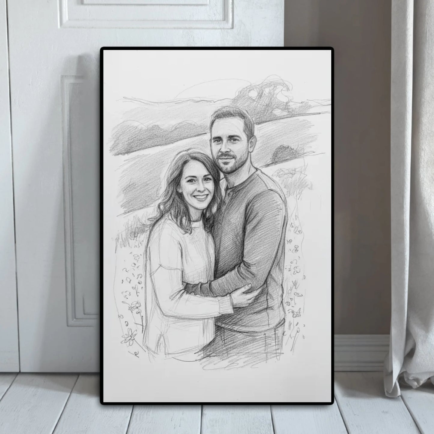 Bleistiftzeichnung Portrait - Personalisierbares Poster