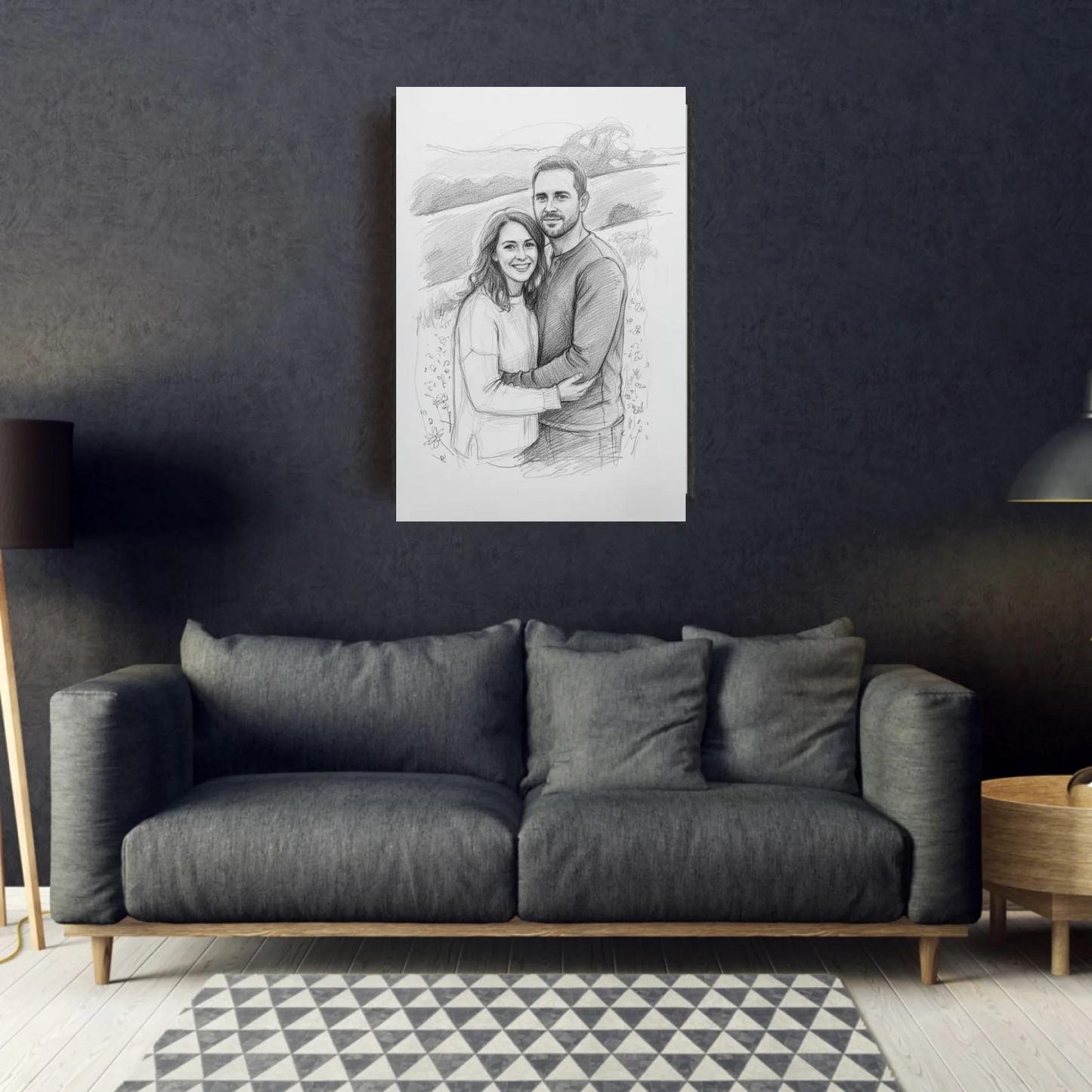 Bleistiftzeichnung Portrait - Personalisierbares Poster