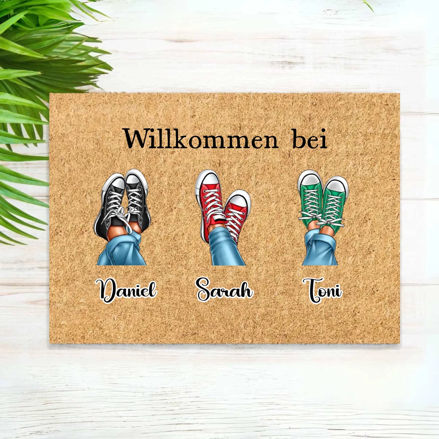 Familien Schuhe mit Namen - Personalisierbare Fußmatte