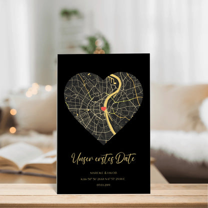 Unser erstes Date - Personalisierbares Acrylglas
