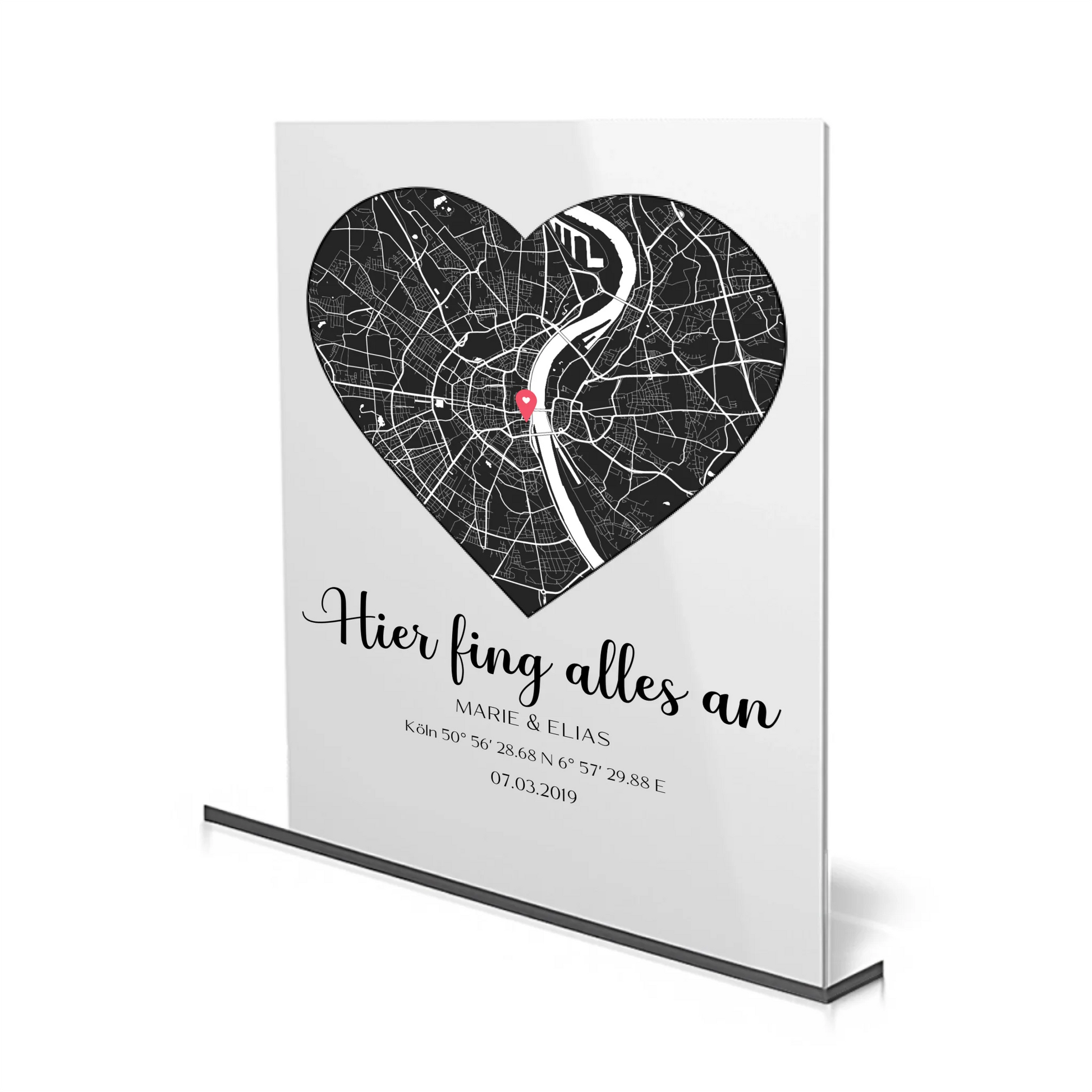 Personalisiertes Acrylglas hier fing alles an Motiv für Paargeschenk oder Hochzeitsgeschenk